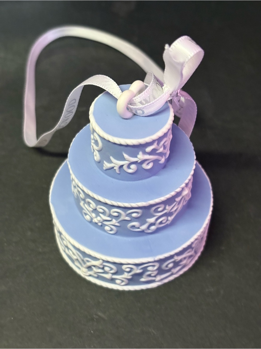 Wedgwood Our First Christmas Wedding Cake Ornament Jasperware - Picture 3 of 8